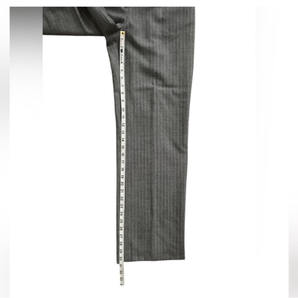 Vintage Stylish Talbots Wool Blend Gray Women’s Striped Straight Leg Trousers - Picture 10 of 13